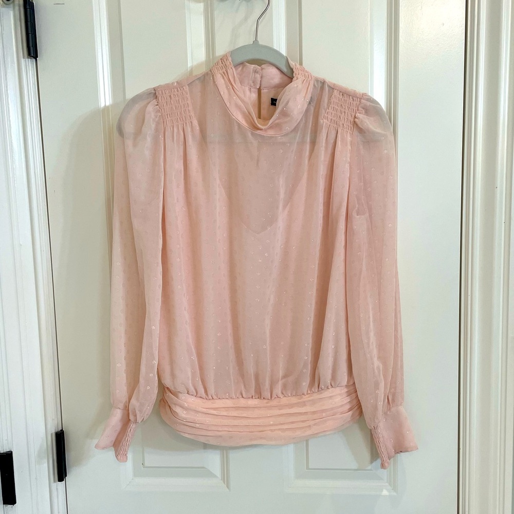 White House Black Market light pink top. Size 4